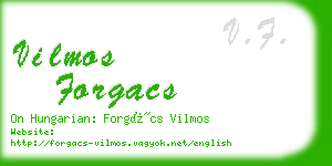 vilmos forgacs business card